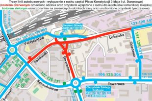 Reorganizacja ruchu na Towarowej/Sprzętowej oraz przy dworcu