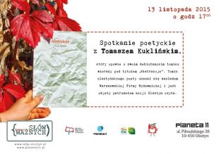 MBP zaprasza na spotkanie poetyckie z Tomaszem Kuklińskim w ramach Pracowni słów ważnych