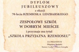 Zespół Szkół w Dobrym Mieście „Szkołą Przyjazną Rzemiosłu”