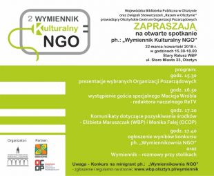 Drugi Wymiennik Kulturalny NGO już w czwartek