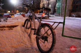 Rowerem na zimowym szlaku