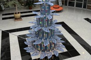 Kolejna nietypowa choinka zaskakuje w Bibliotece Uniwersyteckiej UWM