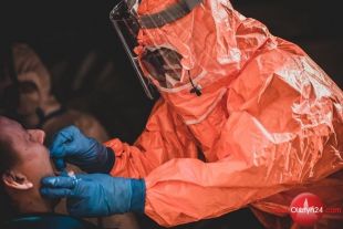 Terytorialsi przygotowali w Olsztynie punkt poboru wymazów osobom przybyłym samochodem