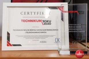 Technikum nr 6 otrzymało Certyfikat Technikum Roku